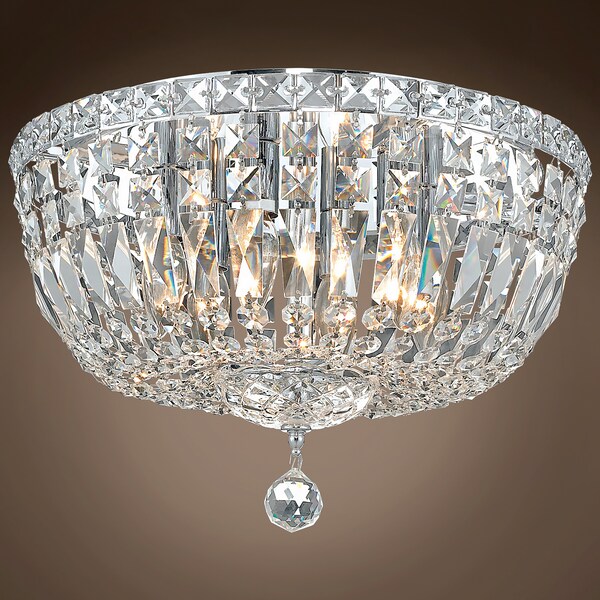 Joshua Marshal Invisible 6 Light 16 Chrome Flush Mount With Clear European/Swarovski 701259-003